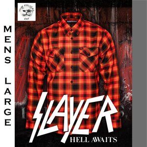 DIXXON x SLAYER HELL AWAITS Flannel Shirt - Collab - Men's Large